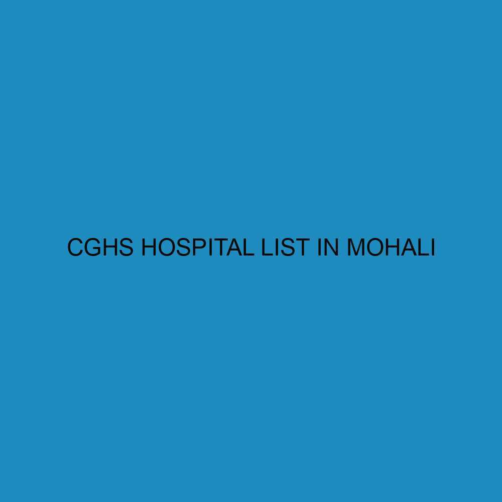 CGHS Hospital in Mohali